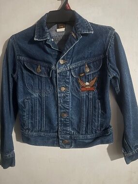 Youth Denim Jacket with Harley Davidson Patch , Size 12